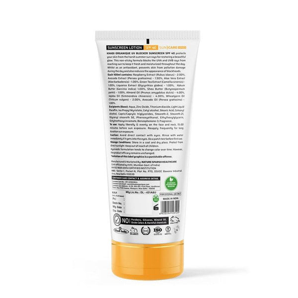 Khadi Organique Sunscreen Lotion SPF 40 - khadiorganique