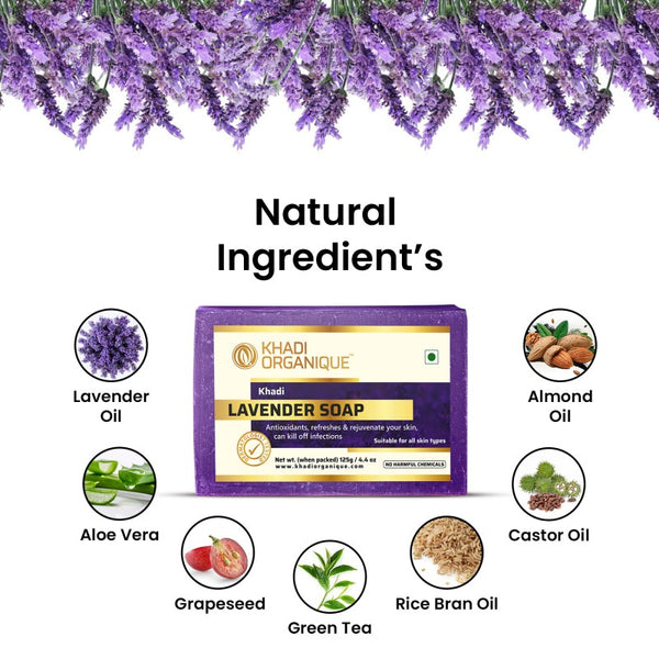 Khadi Organique Lavender Soap Combo Kit