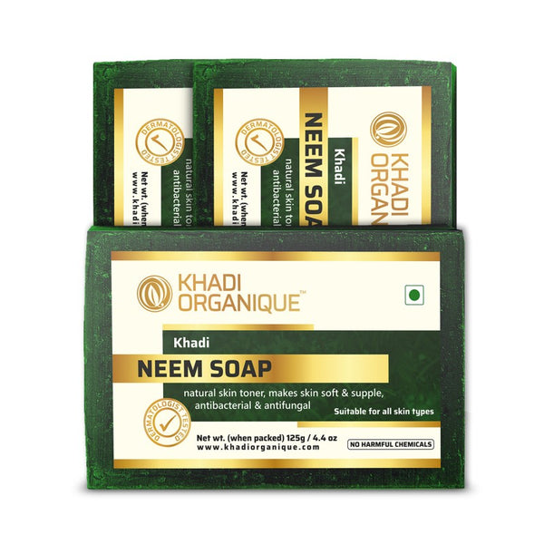 Khadi Organique Pure Neem Soap (Pack Of 3) Natural Handmade Neem Soap
