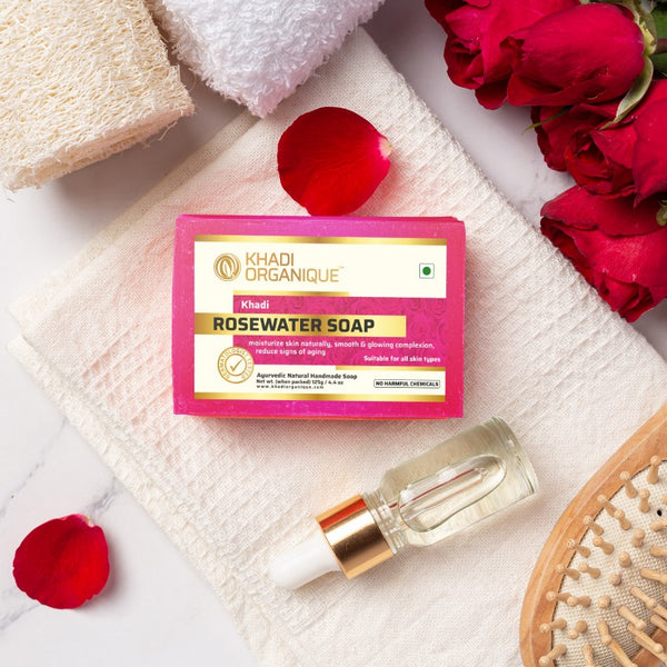 Khadi Organique Rosewater Soap (Pack Of 3)