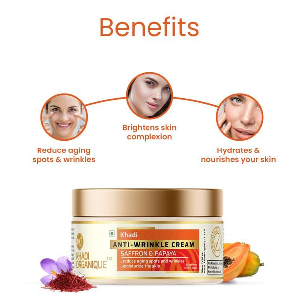 Saffron & Papaya Anti Wrinkle Cream - khadiorganique