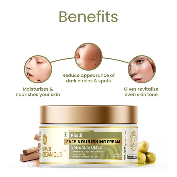 Sandal & Olive Face Nourishing Cream - khadiorganique