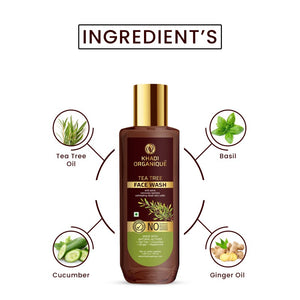 Khadi Organique Tea Tree Face Wash - SLS And Paraben Free-100 ml