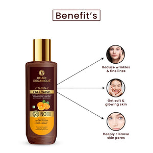 Khadi Organique Vitamin C Face Wash- SLS And Paraben Free-100 ml