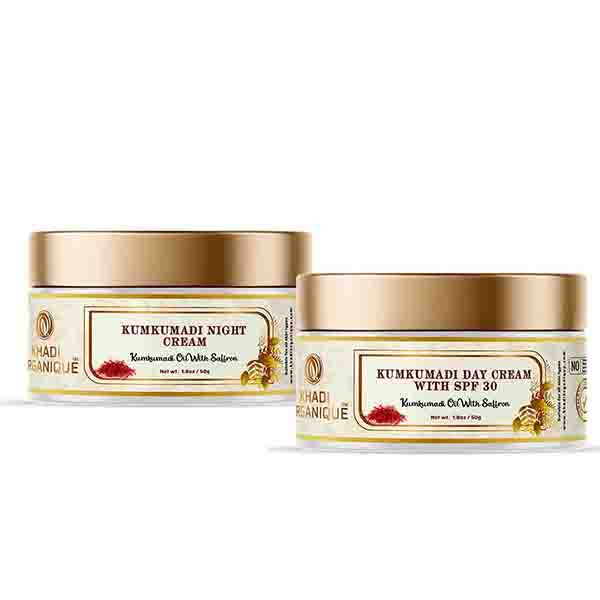 Khadi Organique Kumkumadi Day And Night Cream Combo Pack Of 2 - 100 GM