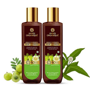 Khadi Organique Amla & Bhringraj Hair Cleanser-SLS/Paraben Free Set of 2