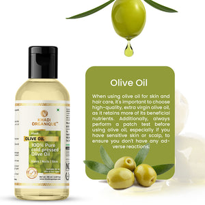 Khadi Organique Olive Oil (100% Cold Pressed Oil) -100ml