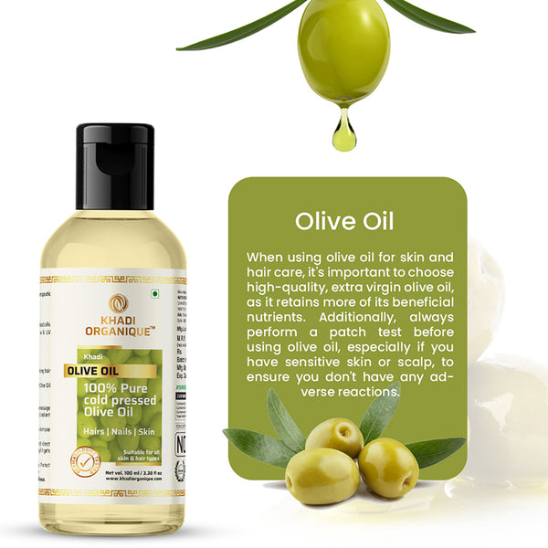 Khadi Organique Olive Oil (100% Cold Pressed Oil) -100ml