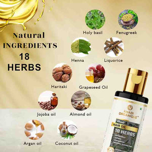 Khadi Organique 18 Herbs Hair Oil Paraben Mineral Oil Free -210ml