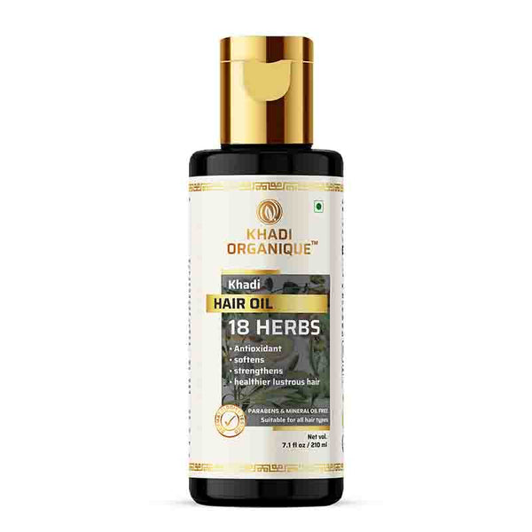 Khadi Organique 18 Herbs Hair Oil Paraben Mineral Oil Free -210ml