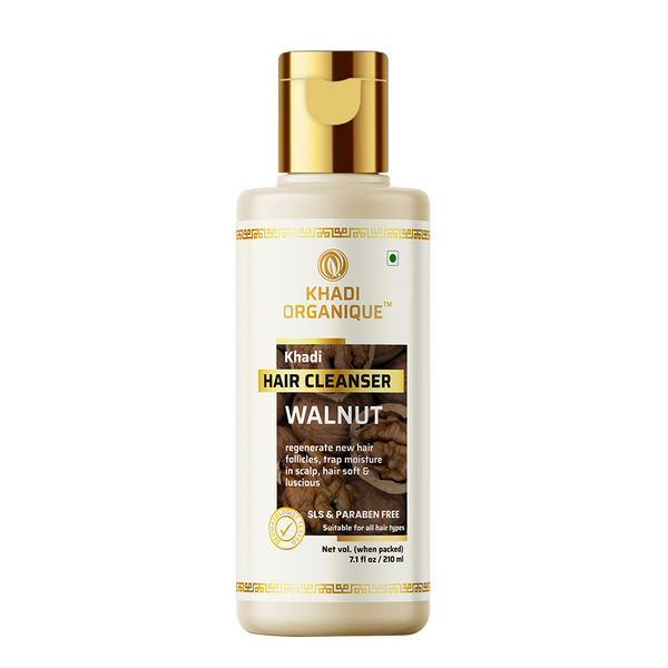 Khadi Organique Walnut Hair Cleanser (Shampoo) - Sls & Paraben Free - 210ml