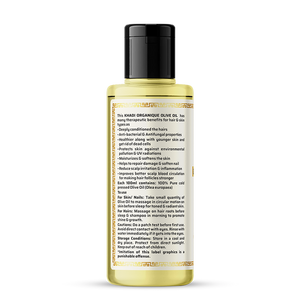 Khadi Organique Olive Oil (100% Cold Pressed Oil) -210ml