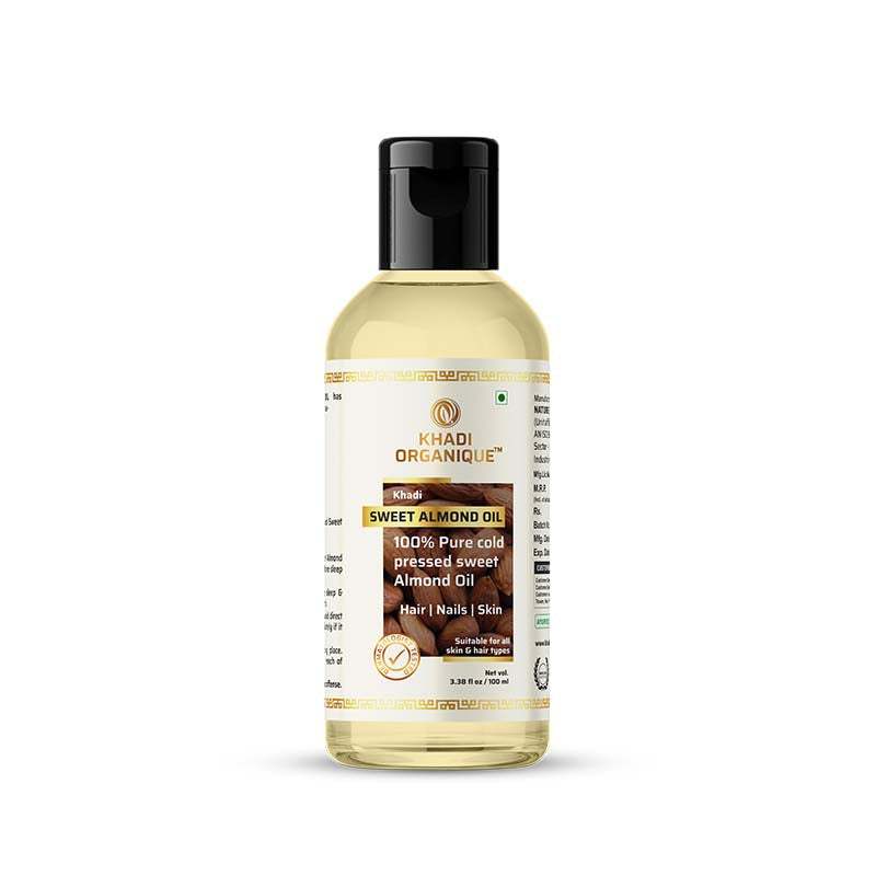 Khadi Organique Sweet Almond Oil (100% Cold Pressed Oil) 100ml