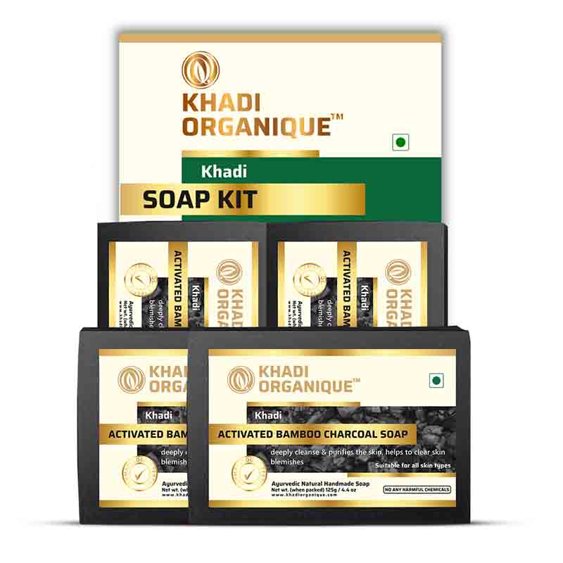 Khadi Organique Activated Bamboo Charcoal Soap Combo Kit