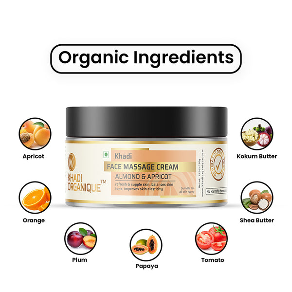 Khadi Organique Almond & Apricot Face Massage Cream