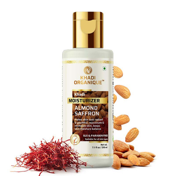 Khadi Organique Almond Saffron Moisturizer - SLS And Paraben Free