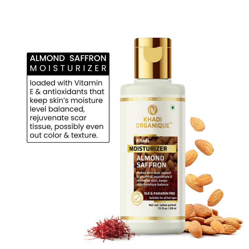 Khadi Organique Almond Saffron Moisturizer - SLS And Paraben Free