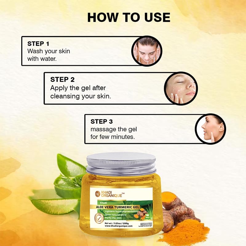 Khadi Organique Aloe Vera Turmeric Gel for Skin
