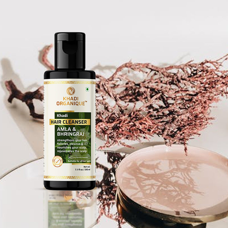 Khadi Organique Amla & Bhringraj Hair Cleanser (Shampoo) - 210 ml