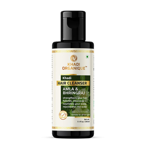 Khadi Organique Amla & Bhringraj Hair Cleanser (Shampoo) - 210 ml