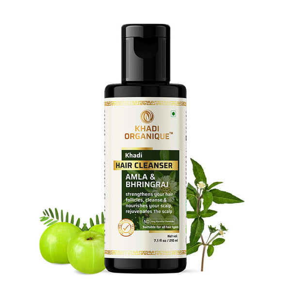 Khadi Organique Amla & Bhringraj Hair Cleanser (Shampoo) - 210 ml