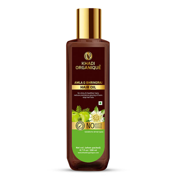 Khadi Organique Amla & Bhringraj Hair Oil Premium -200 ml