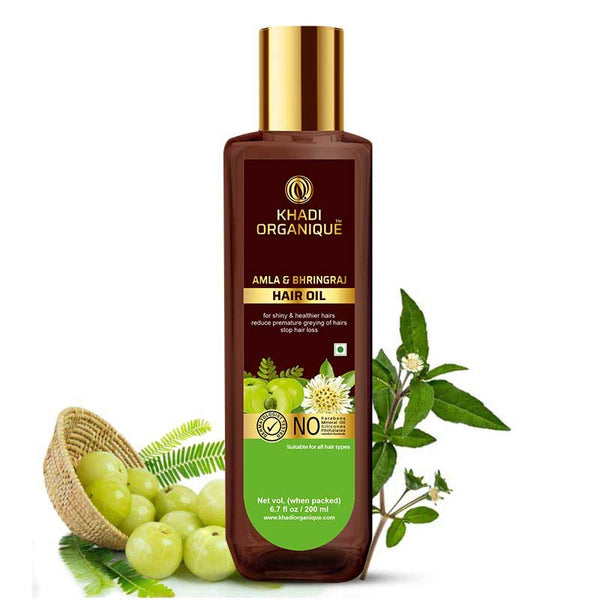 Khadi Organique Amla & Bhringraj Hair Oil Premium -200 ml