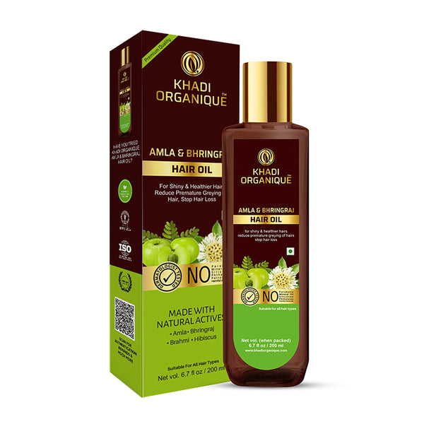 Khadi Organique Amla & Bhringraj Hair Oil Premium -200 ml