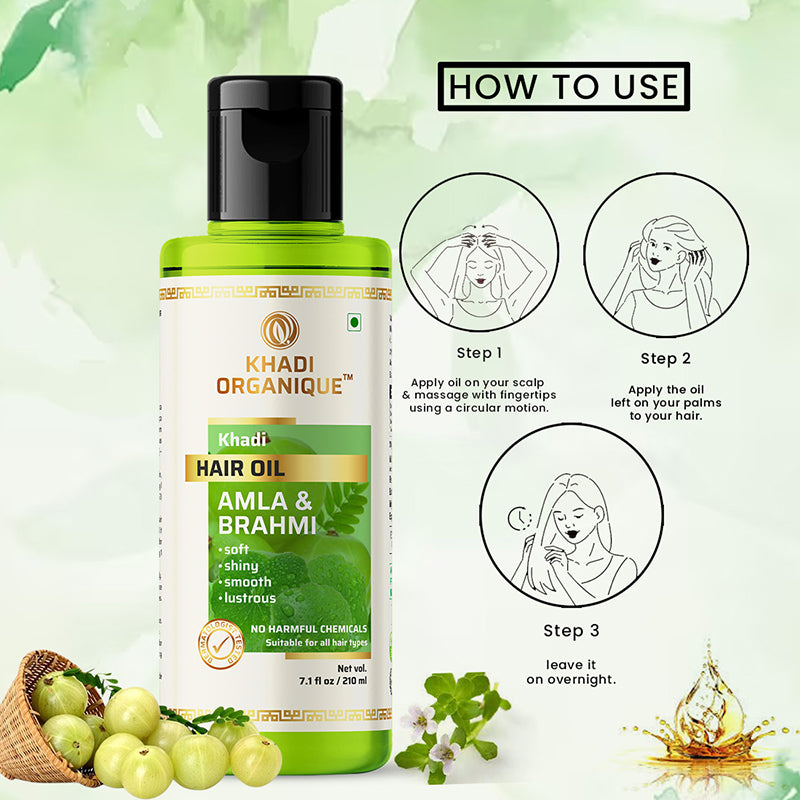 Khadi Organique Amla & Brahmi Hair Oil -210ml