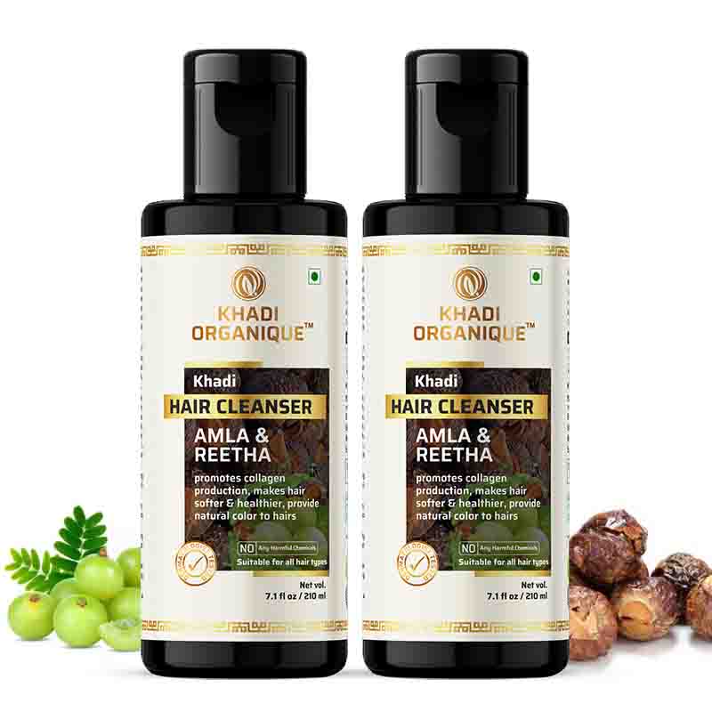 Khadi Organique Amla & Reetha Hair Cleanser - Pack of 2