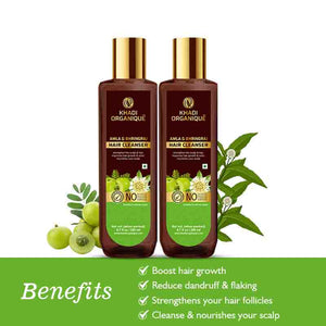 Khadi Organique Amla & Bhringraj Hair Cleanser-SLS/Paraben Free Set of 2