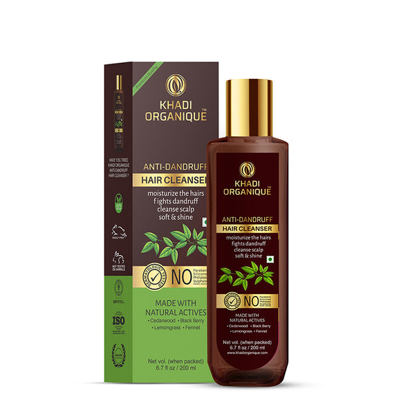 Khadi Organique Anti Dandruff Hair Cleanser/Shampoo - SLS And Paraben Free-200 ml