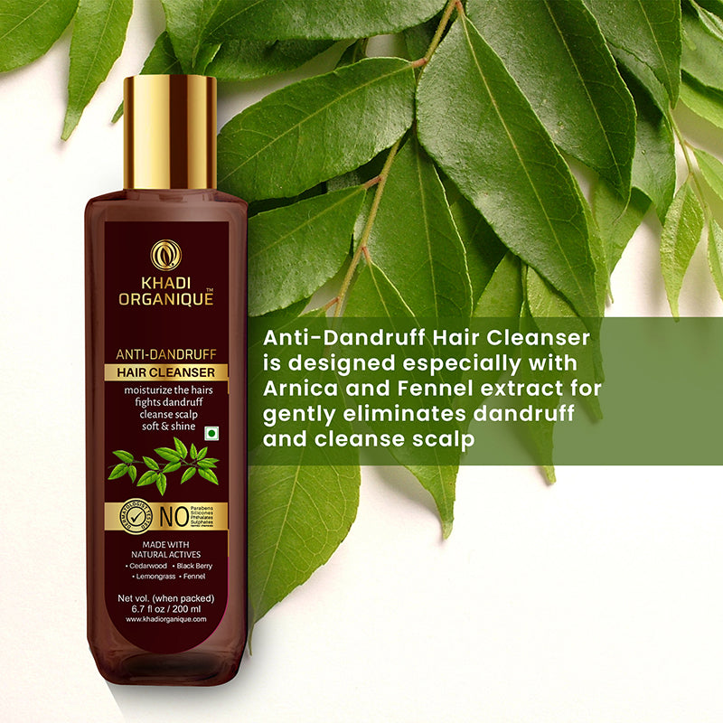 Khadi Organique Anti Dandruff Hair Cleanser/Shampoo - SLS And Paraben Free-200 ml