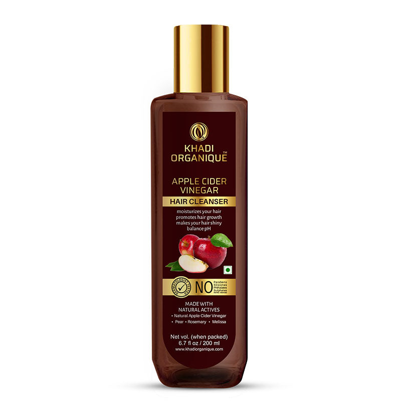 Khadi Organique Apple Cider Vinegar Hair Cleanser/Shampoo - SLS And Paraben Free-200 ml