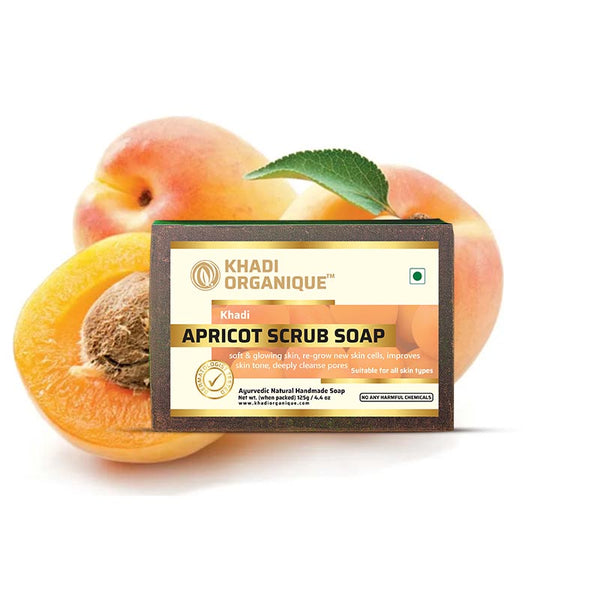 Khadi Organique Apricot Scrub Soap (Pack Of 3)
