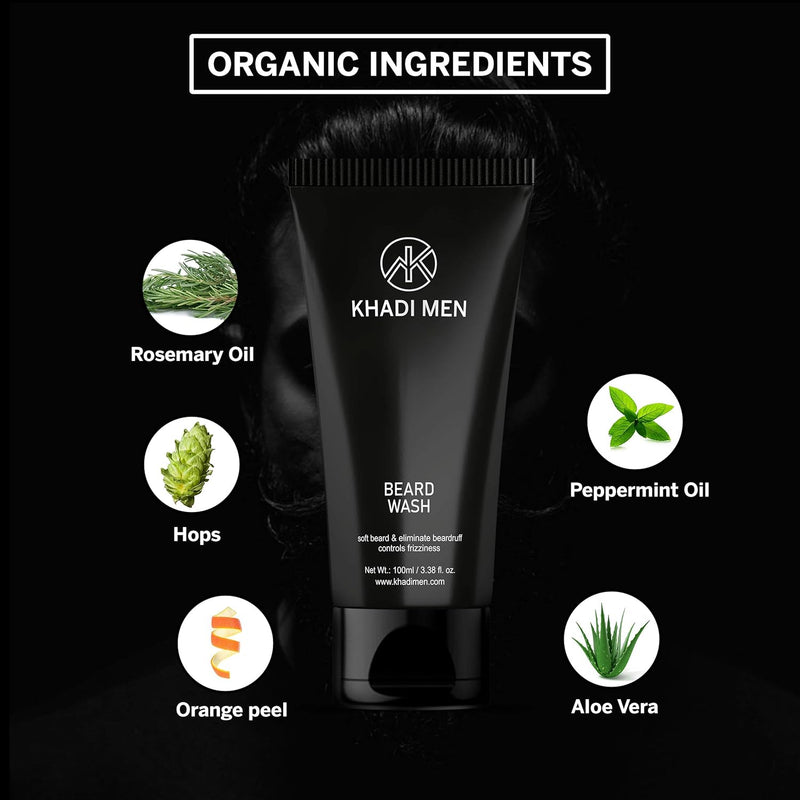 Khadi Men Beard Wash for Men - Hydrating, Sulfate-Free Formula for Soft & Manageable Beards - 100ML