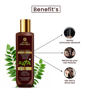 Khadi Organique Anti Dandruff Hair Cleanser/Shampoo - SLS And Paraben Free-200 ml