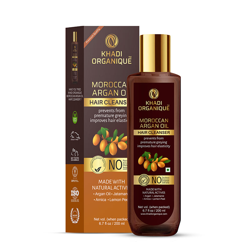 Khadi Organique Moroccan Argan Oil Hair Cleanser/Shampoo - SLS And Paraben Free-200 ml