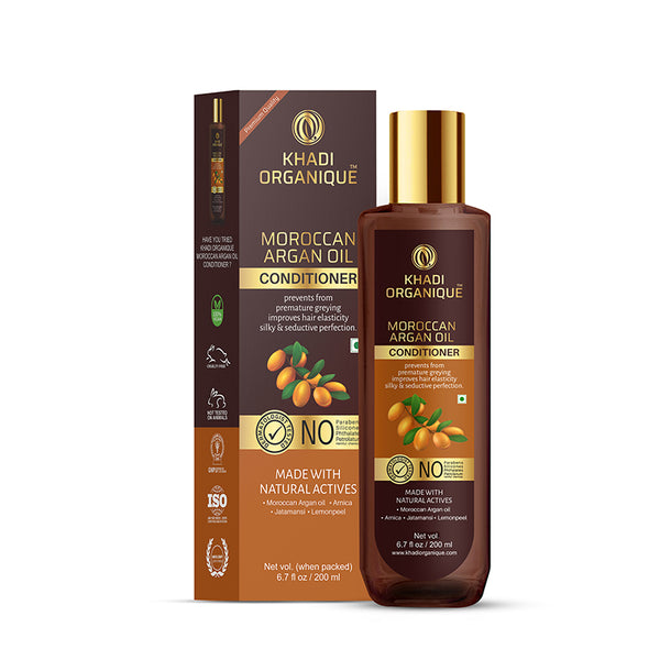 Khadi Organique Moroccan Argan Oil Hair Conditioner - SLS And Paraben Free-200 ml