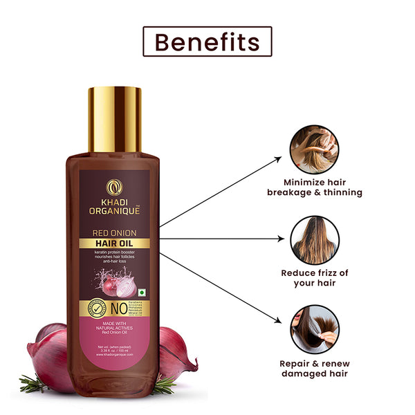 Khadi Organique Red Onion Hair Oil - 100 ml