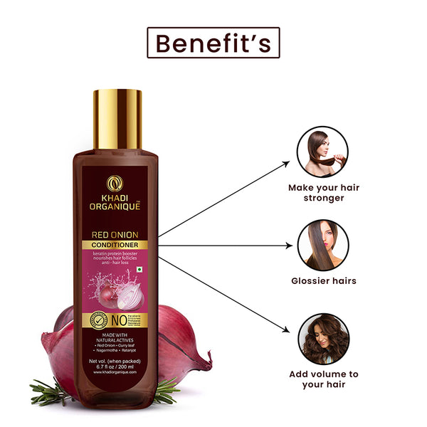 Khadi Organique Red Onion Hair Conditioner - SLS And Paraben Free-200 ml
