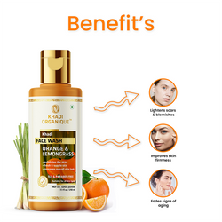 Khadi Organique Orange & Lemongrass Face Wash (SLS & PARABEN FREE)