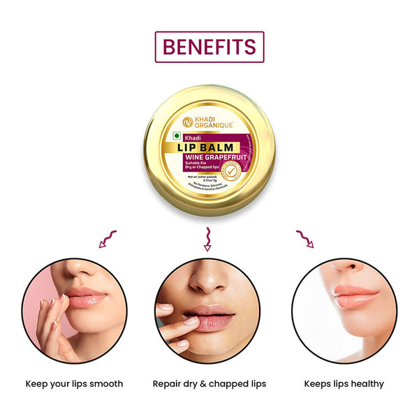 Khadi Organique Wine Grapefruit Lip Balm