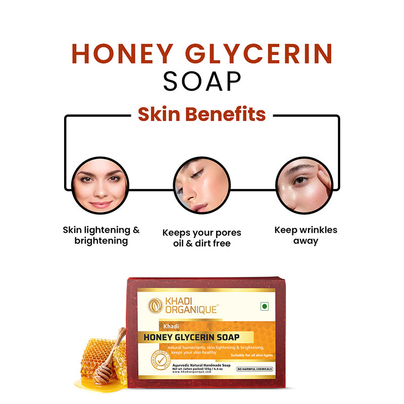 Khadi Organique Honey Glycerin Soap (Pack Of 3)