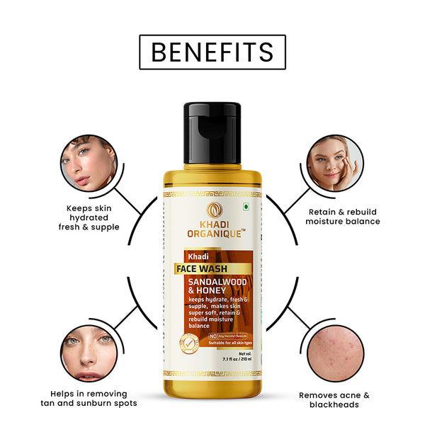 Khadi Organique Sandalwood & Honey Face Wash