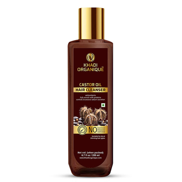 Khadi Organique Castor Oil Hair Cleanser/Shampoo - SLS And Paraben Free-200 ml