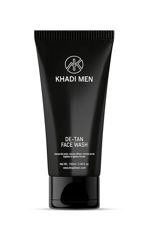 Khadi Men De-Tan Face Wash - Natural Ingredients for Radiant Skin - Deep Cleansing & Anti-Tan Formula - 100ML