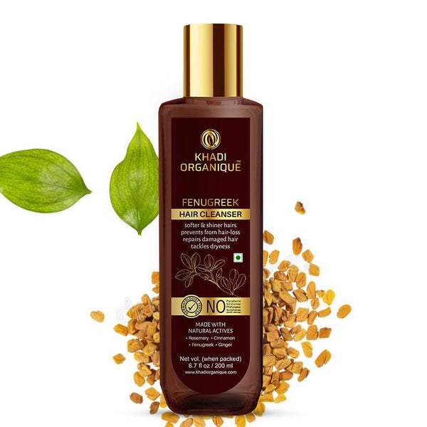Khadi Organique Fenugreek Hair Cleanser/Shampoo - SLS And Paraben Free-200 ml