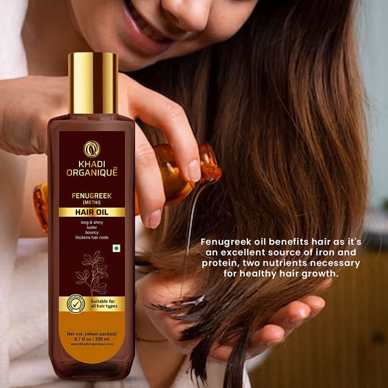 Khadi Organique Fenugreek (Methi) Hair Oil-200 ml