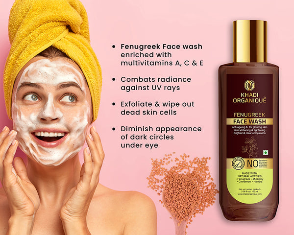 Khadi Organique Fenugreek Face Wash - SLS and Paraben Free-100 ml